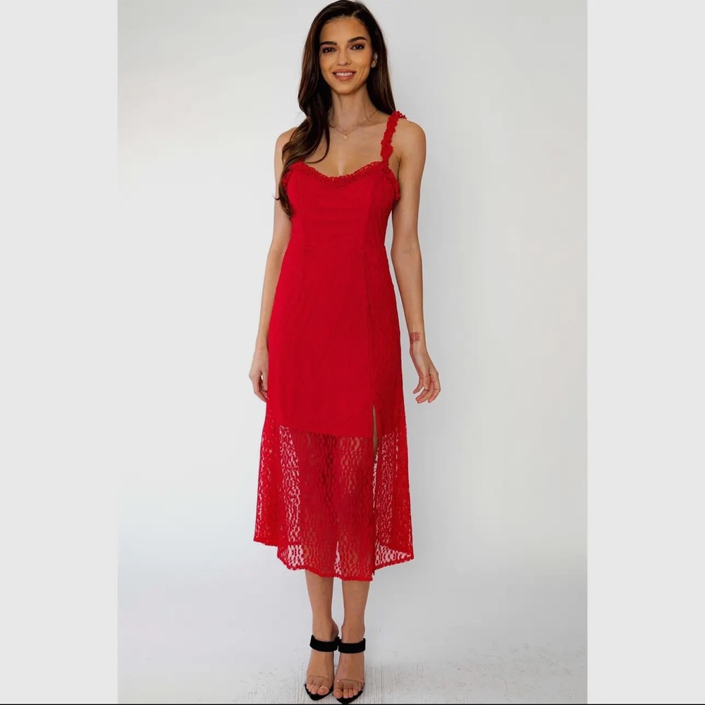 Heartbreaker red lace dress NWT